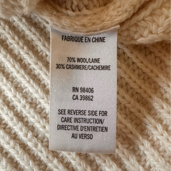 Theory Barda Fine Haven Wool Cashmere Sweater in Ivory Size P/TP - Picture 5 of 10